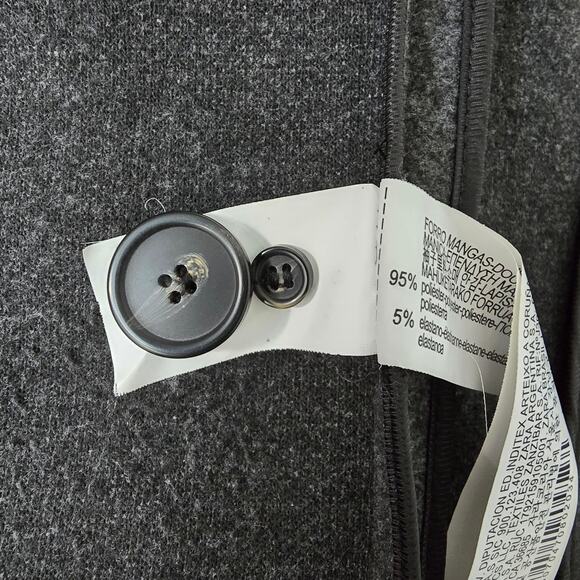 Zara 4 Way Coat Men M Gray 4-Way Stretch Knee Long Pea coat Overcoat Polyester - Picture 13 of 13